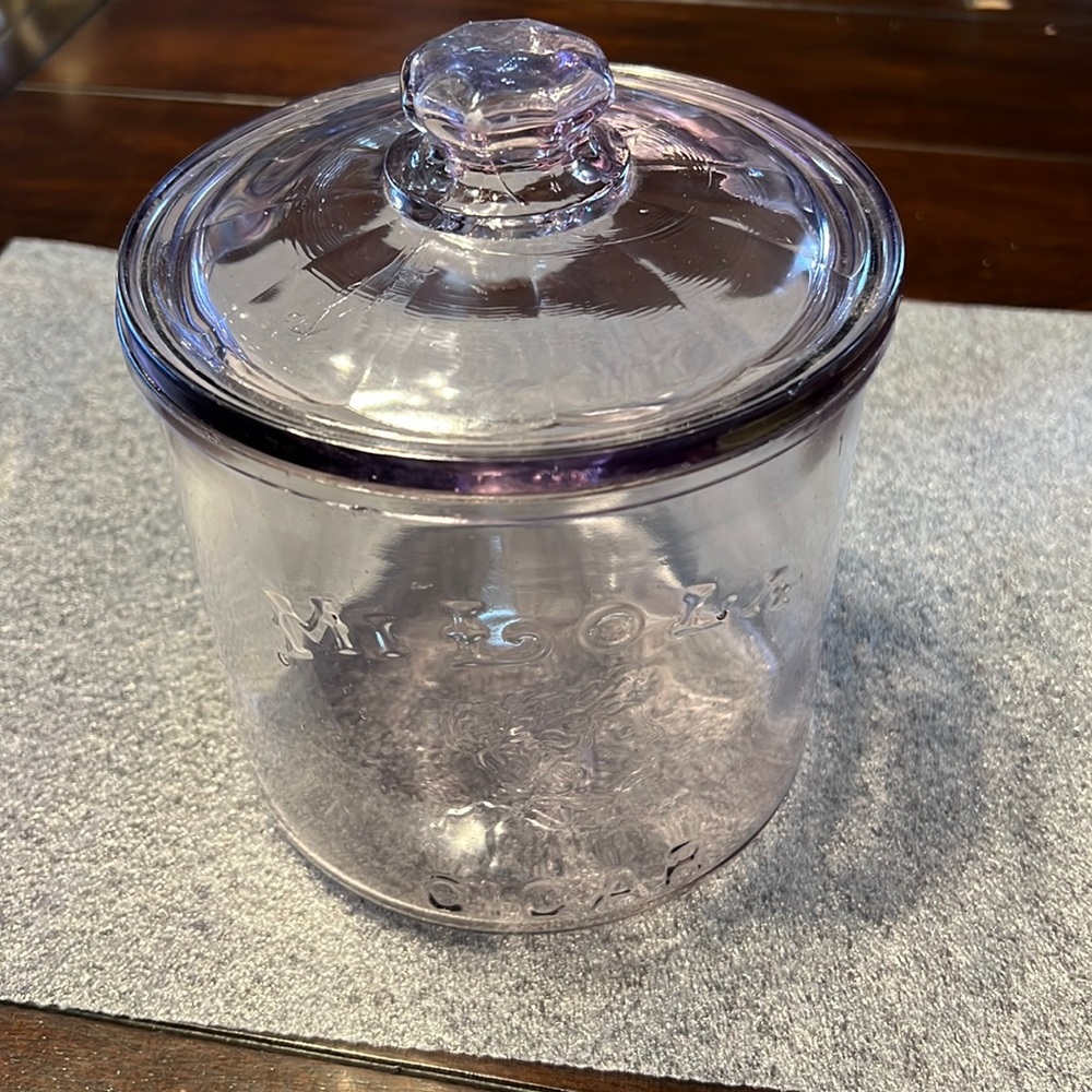 Vintage Mi Lola Jar Humidor Glass 1920s